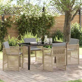 Garden Dining Set 5 pcs Beige Powder-Coated Steel 3380670