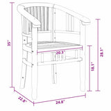 Chair 2 pcs Brown 63 x 58 x 89 cm Solid Teak Wood 42008383