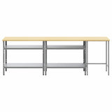 Work Bench Set 3 pcs Beige and Grey Powder-Coated Steel 3321391
