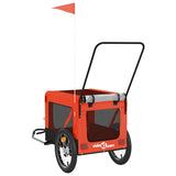 Pet Bike Trailer Orange and Black Oxford Fabric and Iron 93935