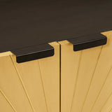 Sideboard 3 pcs Black and Gold 60 x 33 x 75 cm Solid Mango Wood 3310023