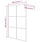 ZNTS Walk-in Shower Wall Silver 140x195 cm Clear ESG Glass 152119