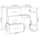 Sideboard HAMAR Light Grey 90x40x80 cm Solid Pinewood 340431