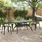 ZNTS 5 Piece Garden Dining Set Black Cast Aluminium 3216317