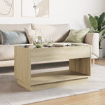 ZNTS Coffee Table with Infinity LED Sonoma Oak 90x50x50 cm 847667