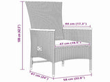 Garden Dining Set with Cushion 3 pcs Grey Poly Rattan 3379443