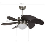 Ceiling Fan with Light 76 cm Dark Brown 51488