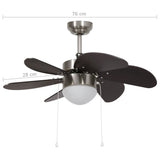 Ceiling Fan with Light 76 cm Dark Brown 51488