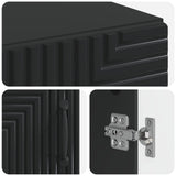 Bathroom Cabinet with Open Shelf HAARLEM Black 30 x 31 x 190 cm 896816
