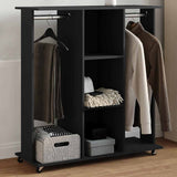 Wardrobe with Wheels Black 102x38x110 cm Engineered Wood 848032