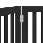 Dog Gate Foldable 3 Panels Black 150 cm Poplar Wood 352252