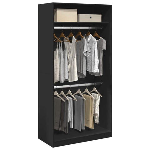 Wardrobe Black 100x50x200 cm Engineered Wood 3307802