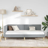 Corner Bed Frame Light Grey 90 cm x 200 cm Velvet 42016189