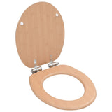 WC Toilet Seat with Soft Close Lid MDF Bamboo Design 143926