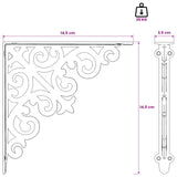 Wall Shelf Brackets 12 pcs Antique White 14 x 14 x 3.5 cm Steel 42038816