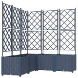 Garden Planter 5 pcs Grey 120 x 120 x 143 cm Plastic 42002866