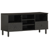 TV Cabinet Black 100x33x46 cm Solid Wood Mango 356837