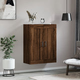 Wall Mounted Cabinet Brown Oak 69.5x34x90 cm Engineered Wood 830395