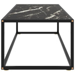 ZNTS Coffee Table Black with Black Marble Glass 120x50x35 cm 322886