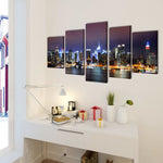 Canvas Wall Print Set Colourful New York Skyline 200 x 100 cm 241551