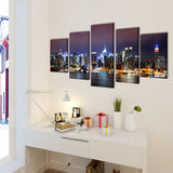 Canvas Wall Print Set Colourful New York Skyline 200 x 100 cm 241551