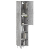 Highboard Concrete Grey 34.5x34x180 cm Engineered Wood 3199013