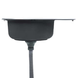 Kitchen Sink with Strainer and Trap Oval Stainless Steel 145072