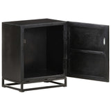 ZNTS Bedside Cabinet Black 40x30x50 cm Solid Acacia and Mango Wood 321614