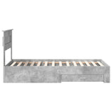 Bed Frame with Drawer Concrete Grey 90 x 190 cm Engineered Wood 3410030