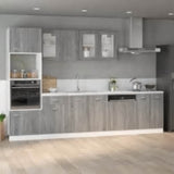 Microwave Cabinet Lyon Grey Sonoma 60x57x207 cm Engineered Wood 3334021