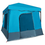 Camping Tent Set Folding 2 pcs Blue Taffeta and Fabric 3337171