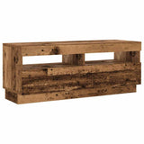 TV Cabinet with LED Lights Old Wood 200x35x40 cm Engineered Wood 3329165