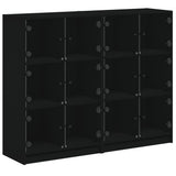 Bookcase Black Engineered wood, glass Large Bookcase 3206511
