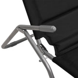 Folding Sun Loungers 2 pcs Black Textilene&Powder-coated Steel 360172
