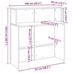 ZNTS Reception Desk White 100x50x103.5 cm Engineered Wood 859024