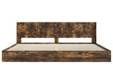 Bed Frame with Storage and Headboard Smoked Oak 180 x 200 cm 3414005