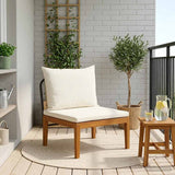 Garden Middle Sofa with Cushions Solid Acacia Wood & Rope 42022076