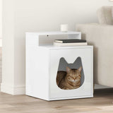 Cat House Gloss White 42.5 x 40 x 53.5 cm Engineered Wood 8000693