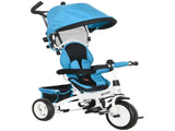 6 in 1 Kids Trike Push Bike w/ Push Handle, Canopy, 5-point Safety Belt, Storage, Footrest, Brake, T3398P348140