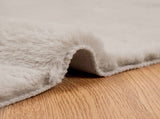 Anti-Slip Faux Rabbit Fur Rug OLITE Beige 160 x 160 cm 42021642