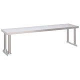 Kitchen Work Table with Overshelf 120x60x115 cm Stainless Steel 3155991