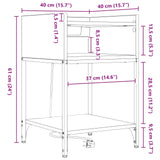 Bedside Cabinet Sonoma Oak 40 x 40 x 61 cm Engineered Wood 859472