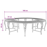 Tree Bench 8-Seater 160 x 44 cm Steel Antique Brown Round 42029509