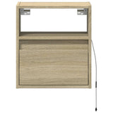 TV Wall Cabinet with LED Lights Sonoma Oak 41x31x45 cm 852317