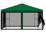 Garden Gazebo with Sidewalls 3 x 3 m Green Polyester and Steel 900341