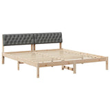 Bed frame Brown and dark grey 180 x 200 cm Solid pine wood 3394344