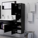 Bathroom Cabinet Black 30x30x130 cm Engineered Wood 804998