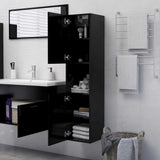 Bathroom Cabinet Black 30x30x130 cm Engineered Wood 804998