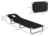 Outdoor Foldable Sun Lounger Set of 2, 4 Level Adjustable Backrest Reclining Sun Lounger Chair with T3398P325281