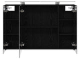 Bathroom Mirror Cabinet with Shelf Black Oak 80 x 14.5 x 70 cm 889112